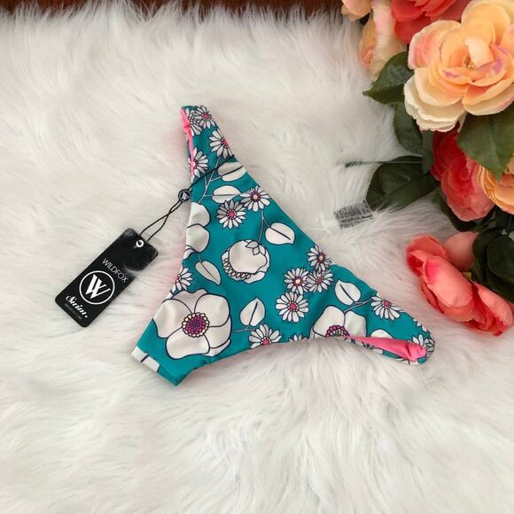 WILDFOX 60s Floral Reversible Bikini Bottoms NWT - Picture 5 of 7